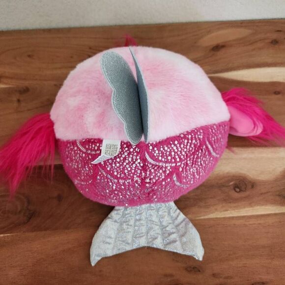 Rainbocorn mermaidcorn flamingo pink silver plush toy 13" fat bird - Picture 6 of 8